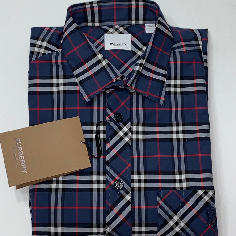 Burberry London England Mens Plaid Check Shirt L